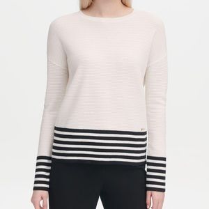 Calvin Klein 2 for $14 Striped Textured Hem Top